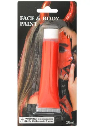 Face and Body Paint Red 28ml Makeup Tube