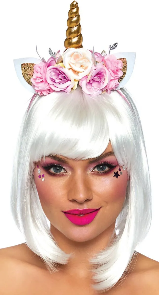 Fairy Unicorn Flower Headband Womens Costume Accessory
