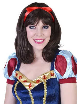 Fairytale Snow White Womens Deluxe Brown Costume Wig