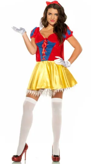 Fairytale Womens Sexy Snow White Fancy Dress Costume