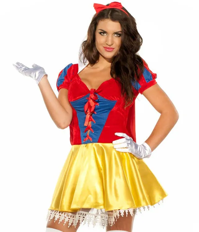 Fairytale Womens Sexy Snow White Fancy Dress Costume