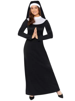 Faithfull Black and White Womens Holy Nun Costume