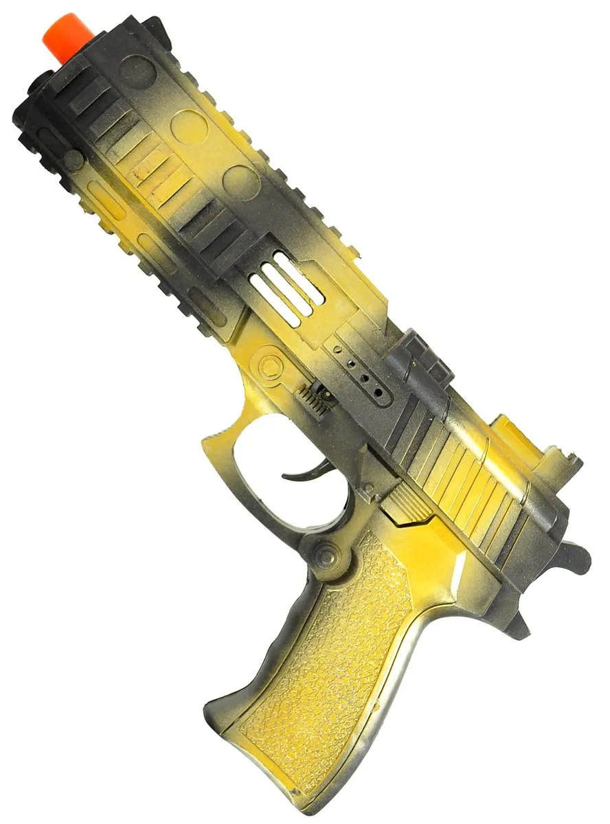 Fake Black and Gold Gun Costume Weapon