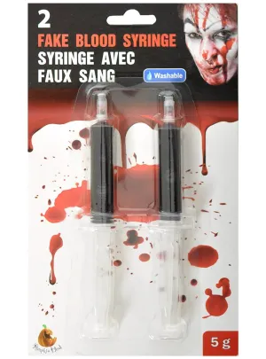 Fake Blood Syringe 2 Pack Special FX Makeup