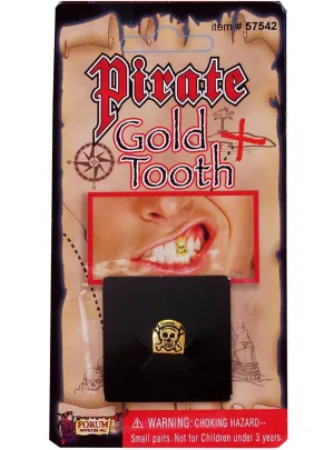 Fake Gold Pirate Tooth Special Effects Costume Accessory