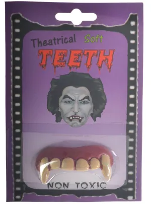 Fake Rubber Vampire Fangs Halloween Costume Accessory