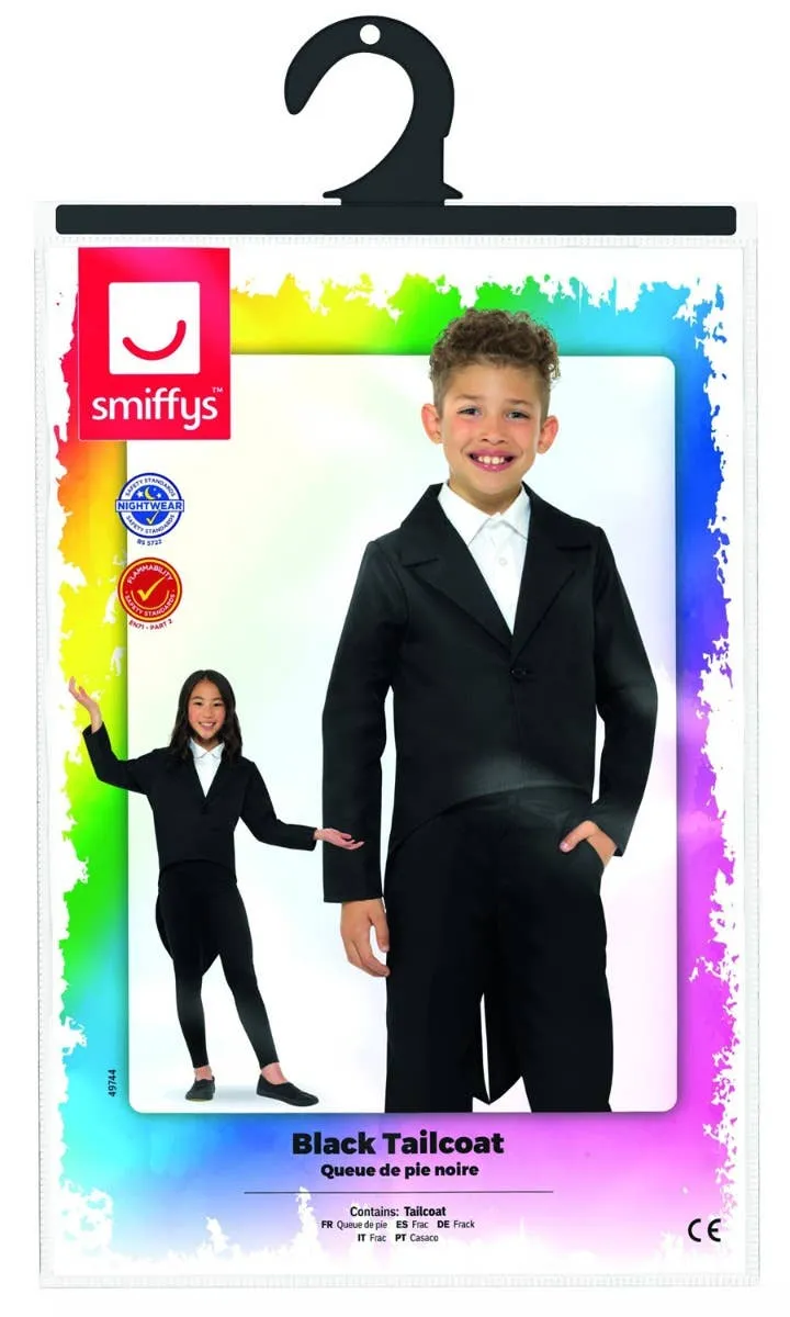Fancy Black Tailcoat Boys Costume Jacket