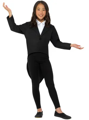 Fancy Black Tailcoat Girls Costume Jacket