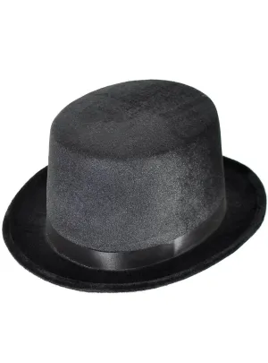 Fancy Black Velvet Top Hat Costume Accessory