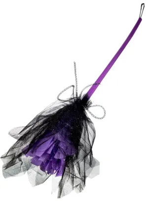 Fancy Purple and Black Glitter Witch Broomstick