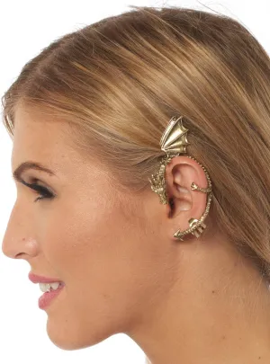 Fantasy Dragon Gold Metal Ear Cuff Costume Accessory