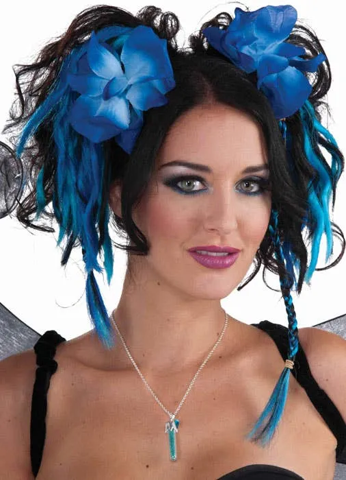 Fantasy Fairy Blue Floral Hairpiece