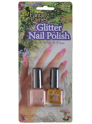 Fantasy Fairy Pink Pearl and Gold Glitter Nail Polish Pack