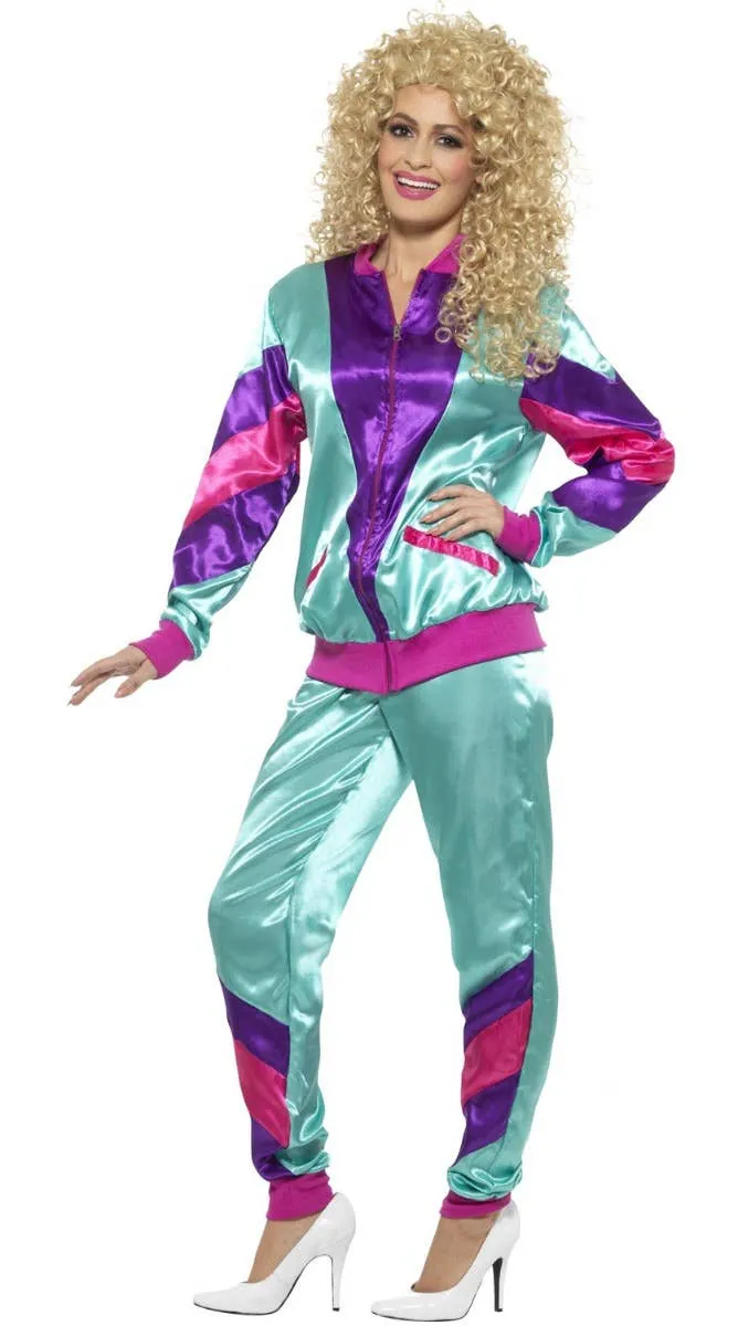 Fashionista Womens 80s Shell Suit Tracksuit Costume