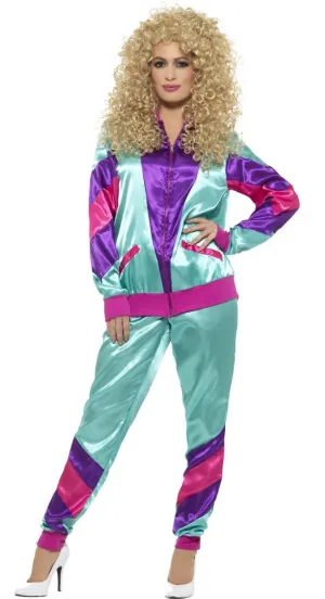 Fashionista Womens 80s Shell Suit Tracksuit Costume