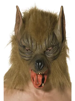 Faux Fur Adults Full Head Latex Werewolf Halloween Mask