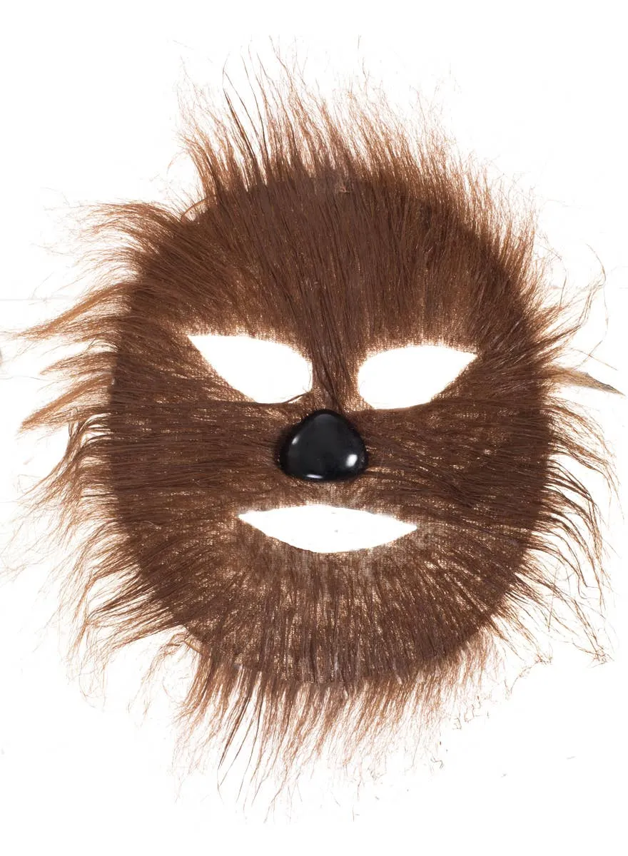 Faux Fur Light Brown Werewolf Costume Mask