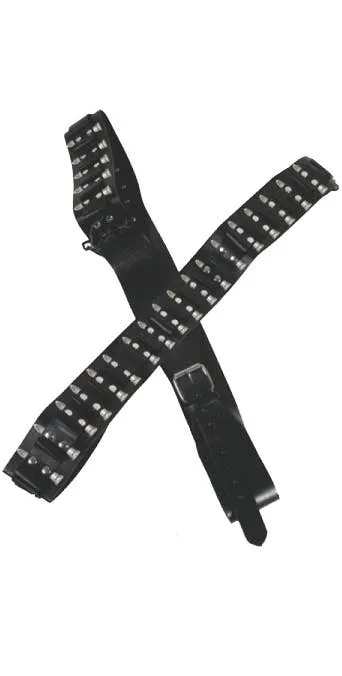 Faux Leather Black And Silver Ammunition Belt Costume Accessory