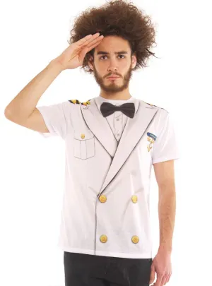 Faux Real Cruise Ship Captain Mens Costume Top
