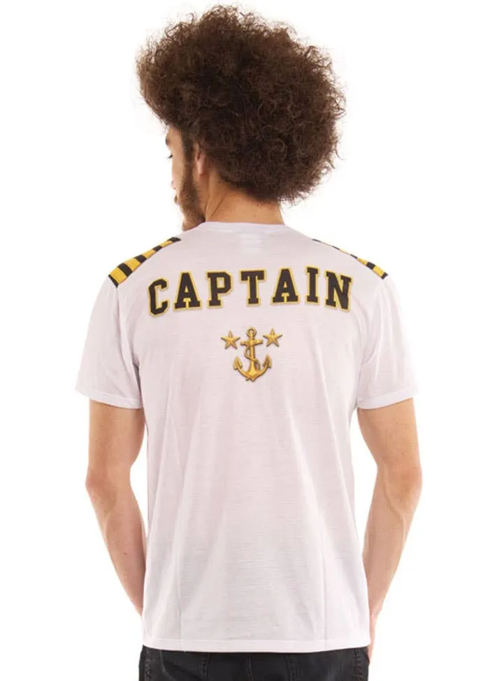 Faux Real Cruise Ship Captain Mens Costume Top