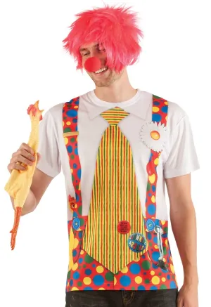 Faux Real Mens Clown with Big Tie Costume Top