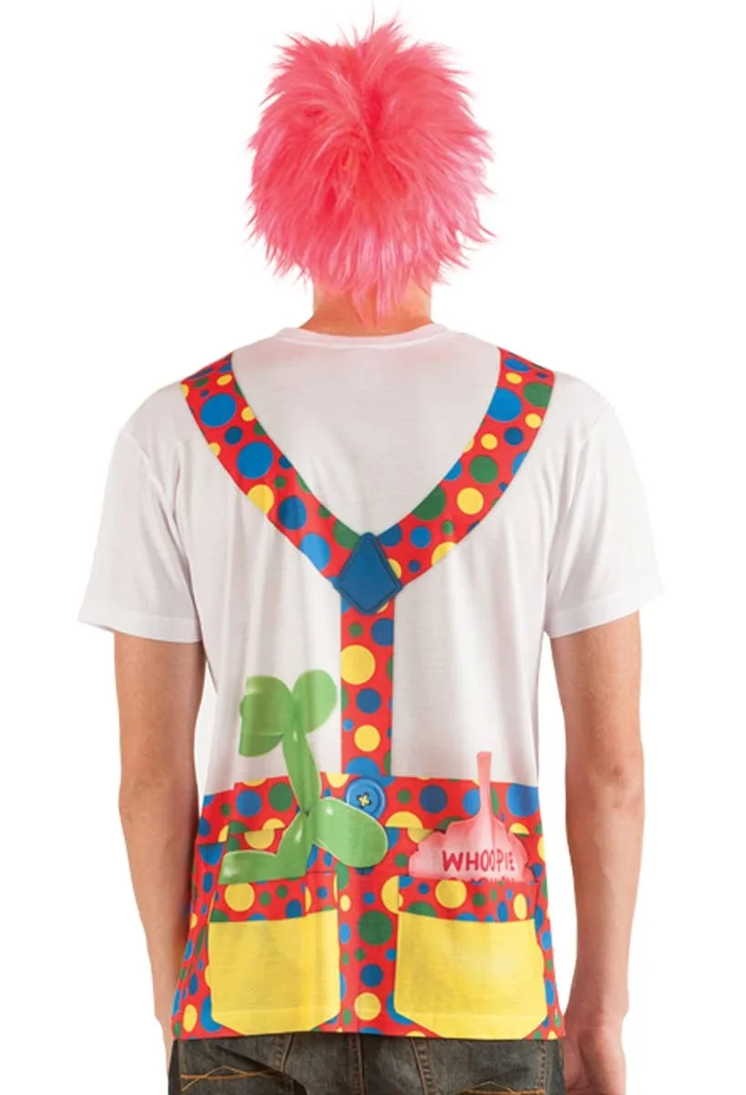 Faux Real Mens Clown with Big Tie Costume Top