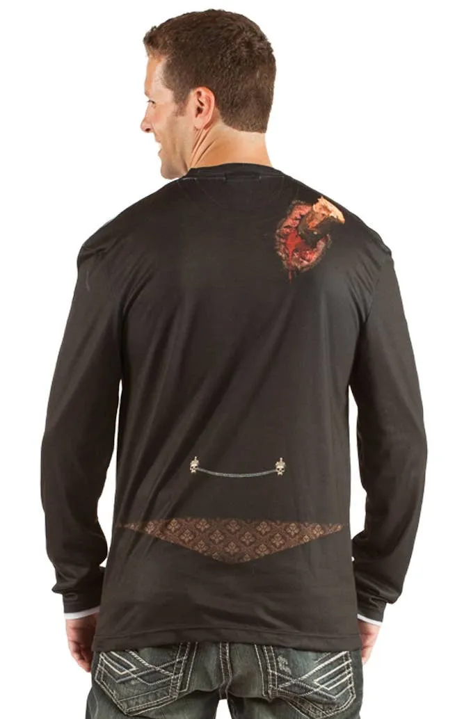 Faux Real Mens Dracula Halloween Vampire Costume Top