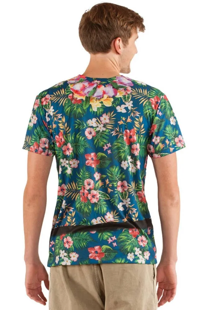 Faux Real Mens Hawaiian Tourist Costume Top