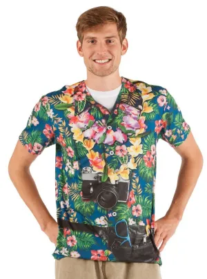 Faux Real Mens Hawaiian Tourist Costume Top