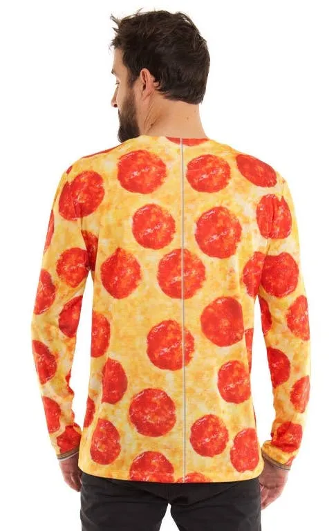 Faux Real Mens Pizza Print Tuxedo Costume Top