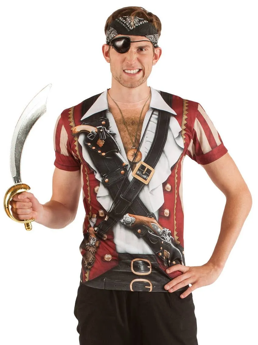 Faux Real Mens Swashbuckling Pirate Costume Top