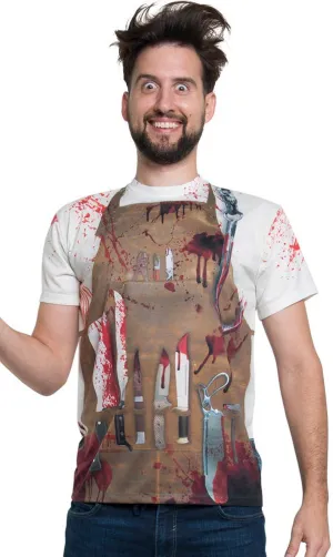 Faux Real Nightmare Butcher Mens Halloween Costume Shirt