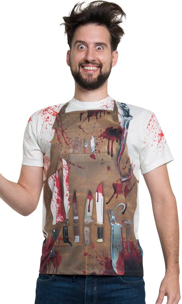 Faux Real Nightmare Butcher Mens Halloween Costume Shirt