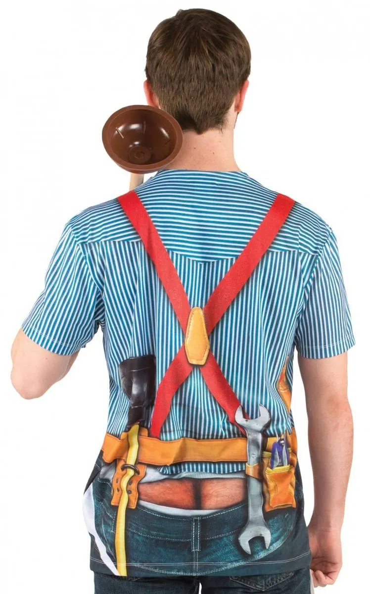Faux Real Plumber with Tools Costume Top