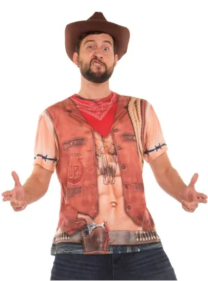 Faux Real Sexy Cowboy Mens Costume Top