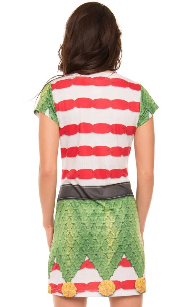 Faux Real Womens Christmas Elf Dress