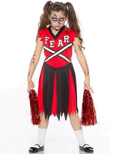 Fearleader Girls Halloween Zombie Cheer Costume