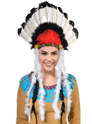 Feather Native American Chief Costume Headdress