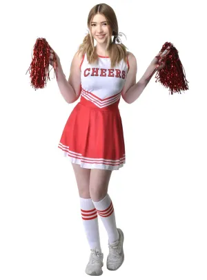 Feisty Red Teen Girls Cheerleader Costume