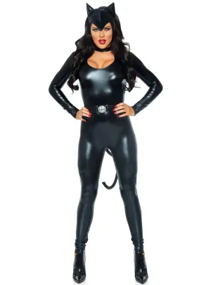 Feline Femme Fatale Womens Sexy Catsuit Costume