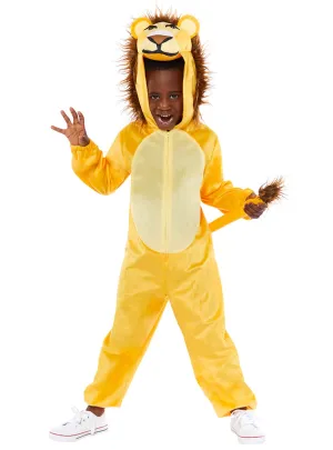 Ferocious Lion Kids Yellow Animal Onesie Costume