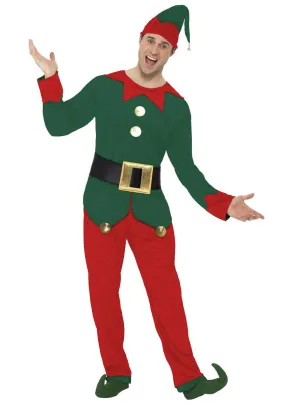 Festive Christmas Elf Mens Fancy Dress Costume