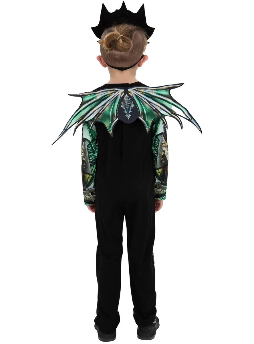 Fierce Green Dragon Boys Costume And Mask Set