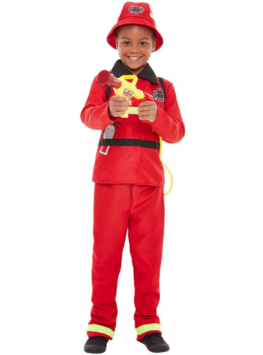 Fierce Red Fire Fighter Boys Costume