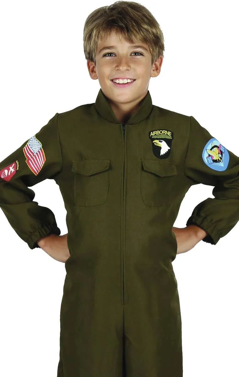 Fighter Pilot Boys Airborne Fancy Dress Costume