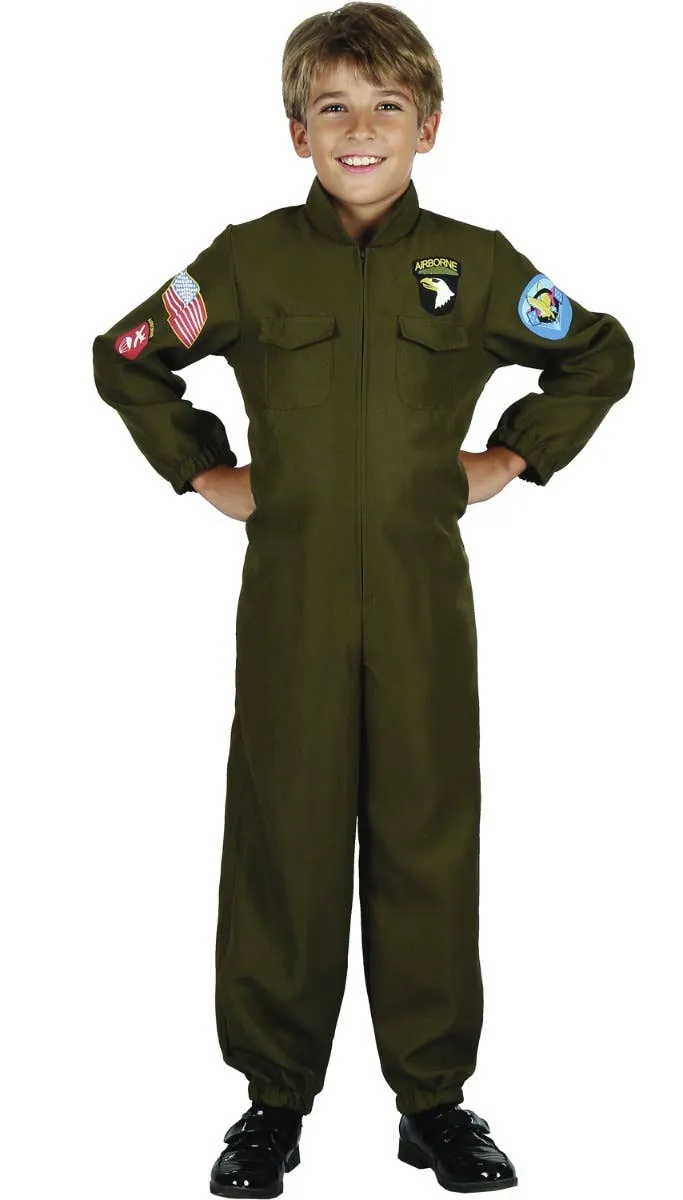 Fighter Pilot Boys Airborne Fancy Dress Costume