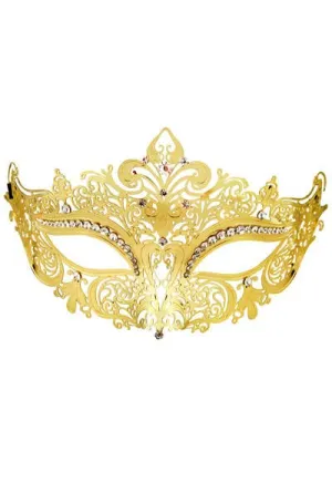 Filigree Gold Metal Womens Masquerade Mask
