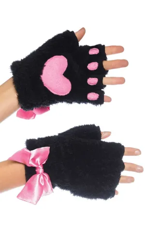 Fingerless Kitty Paw Costume Gloves