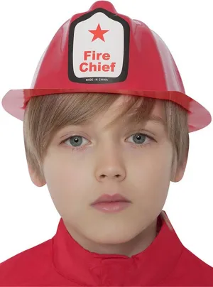 Fire Chief Kids Red Costume Hat