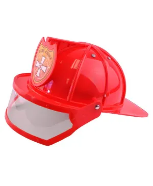 Fire Chief Red Costume Helmet with Visor